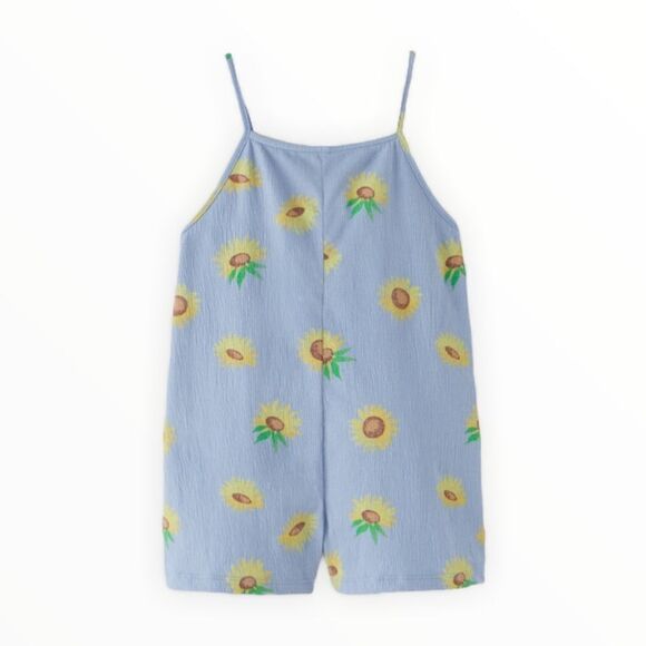 ZARA Kids | Blue | STRUCTURED FLORAL JUMPSUIT - Picture 3 of 4